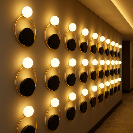 Modern Black & Gold Artistic Wall Light – Decorative LED Sconce for Hotel & Home