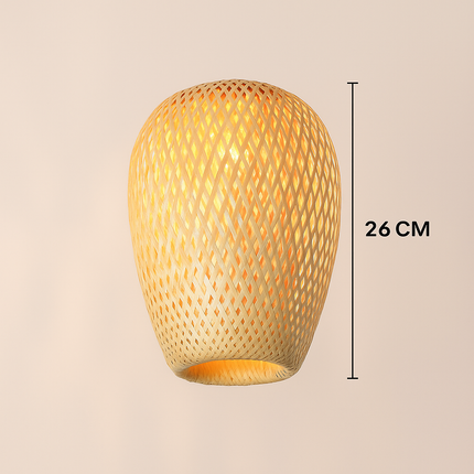 Natural Bamboo Pendant Light – Handwoven Rattan Ceiling Lamp