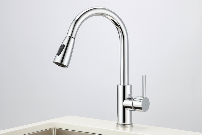 Modern Kitchen Faucet with Pull-Down Sprayer – Single Handle