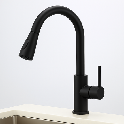 Modern Kitchen Faucet with Pull-Down Sprayer – Single Handle