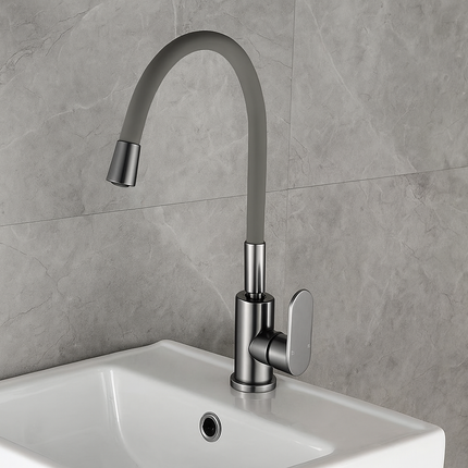 Flexible Neck Basin Faucet – Modern Single Handle Sink Tap