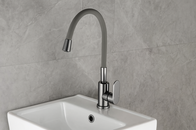 Flexible Neck Basin Faucet – Modern Single Handle Sink Tap