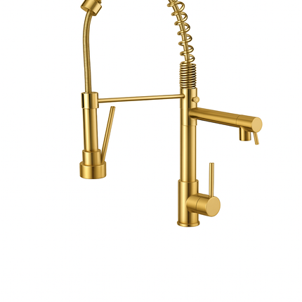Premium Kitchen Faucet with Pull-Down Sprayer – Commercial-Style Dual Handle Tap