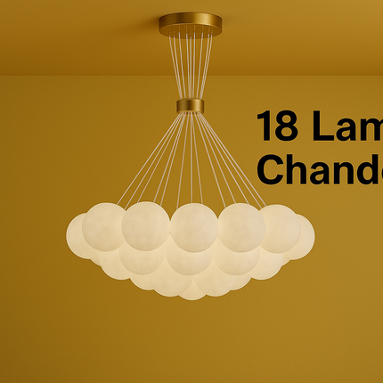 Modern Chandelier – Luxury Gold Ceiling Light with Frosted Glass Globes for Living Room, Dining Area & Interior Decor