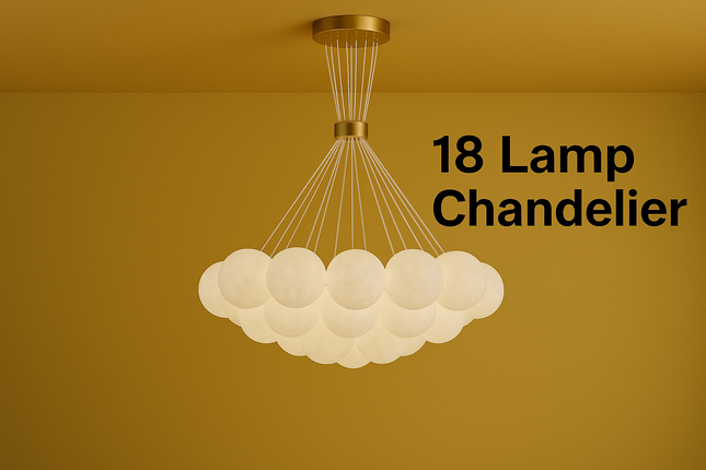 Modern Chandelier – Luxury Gold Ceiling Light with Frosted Glass Globes for Living Room, Dining Area & Interior Decor