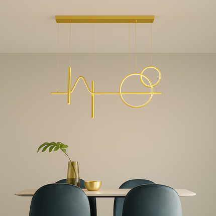Modern Geometric LED Pendant Light – Minimalist Hanging Fixture for Dining & Living Spaces