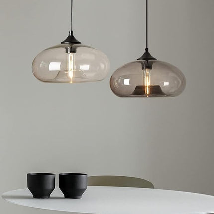 Retro Clear Glass Lampshade Pendant Lighting Industrial Vintage Loft Bar E27 Ceiling Hanging Lamp DIY Chandelier, Vintage Chandelier, Gray