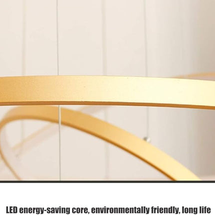 Modern Orbit Ring Chandelier – Gold LED Ceiling Pendant Light for Dining & Living Room