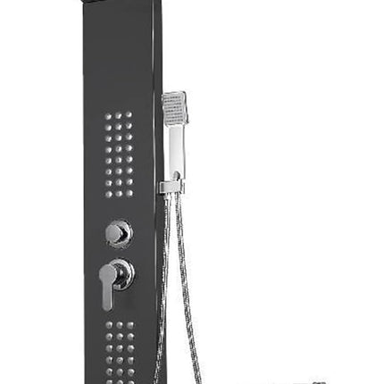 Brushed Nickel Shower System Stainless Steel Shower Panel Tower System 5 In 1 Shower Column Overhead Shower Rain Shower Column Steel Hydromassage Waterfall Hand Shower Rustproof and Durable