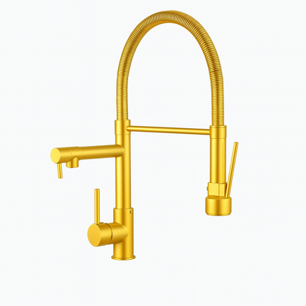 Modern Kitchen Faucet with Pull Down Sprayer and Dual Handles
