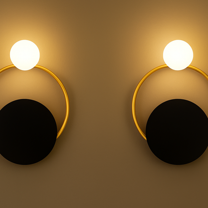 Modern Black & Gold Artistic Wall Light – Decorative LED Sconce for Hotel & Home