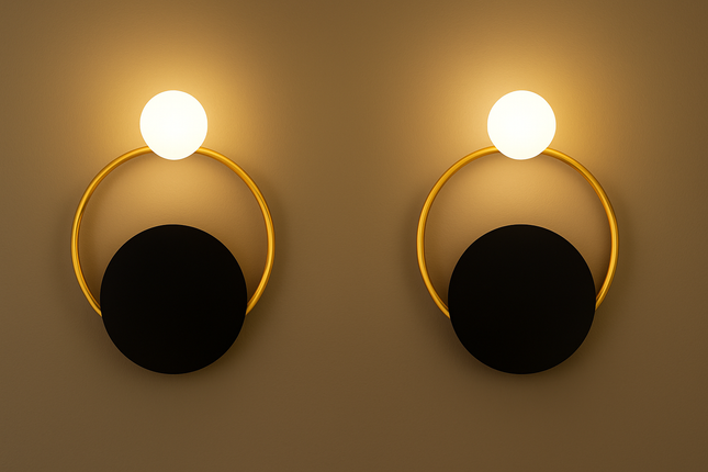 Modern Black & Gold Artistic Wall Light – Decorative LED Sconce for Hotel & Home