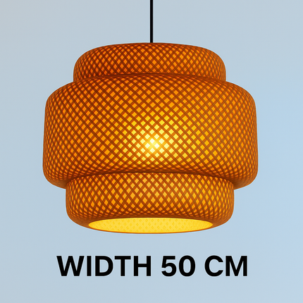 Luxury Woven Rattan Pendant Light – Handcrafted Bamboo Ceiling Lamp for Resort & Home Decor