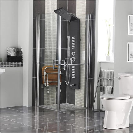 Brushed Nickel Shower System Stainless Steel Shower Panel Tower System 5 In 1 Shower Column Overhead Shower Rain Shower Column Steel Hydromassage Waterfall Hand Shower Rustproof and Durable