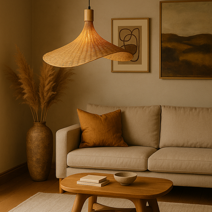 Rattan Bamboo Pendant Light – Handcrafted Elegance for Natural Resort Vibes (50CM)