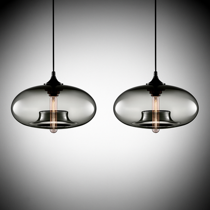 Retro Clear Glass Lampshade Pendant Lighting Industrial Vintage Loft Bar E27 Ceiling Hanging Lamp DIY Chandelier, Vintage Chandelier, Gray