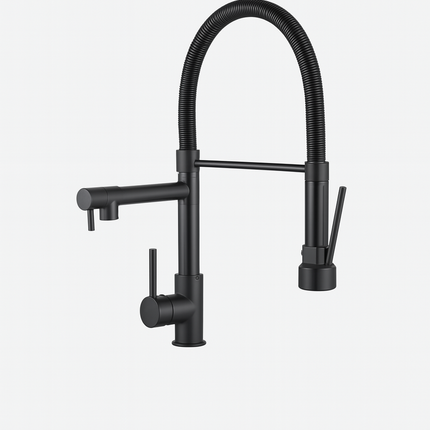 Modern Kitchen Faucet with Pull Down Sprayer and Dual Handles