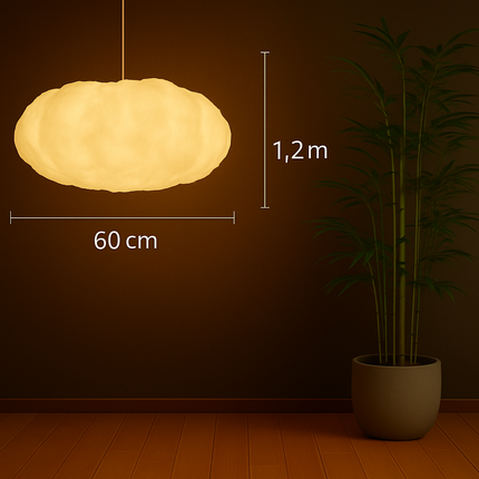 Cloud Pendant Light – Soft Glowing Hanging Lamp (30cm, 40cm, 50cm, 60cm) – Cozy Ambient Ceiling Light for Bedroom, Living Room & Kids Room Decor