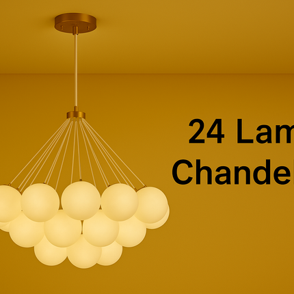 Modern Chandelier – Luxury Gold Ceiling Light with Frosted Glass Globes for Living Room, Dining Area & Interior Decor