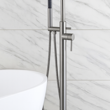 Bathtub Faucet with Hand Shower – Modern Floor-Mounted Design