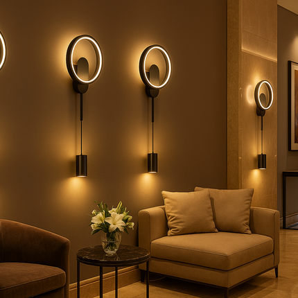 Modern Black LED Wall Light (2pcs Pack) – Lights for Hotel & Home DEcor