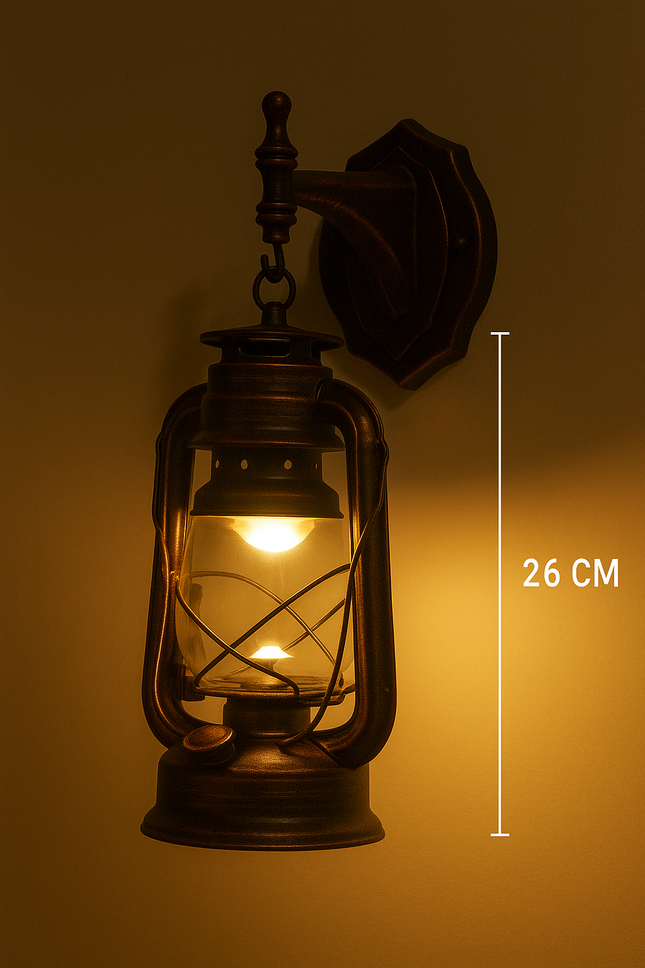 Vintage Fanus Lantern Wall Light (2Pcs Pack) – Rustic Industrial Antique Style Pendant Lamp for Home, Cafe and Restaurant Decor