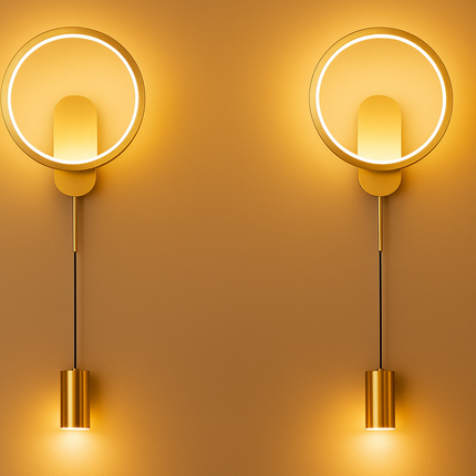 Luxury Gold Wall Light (2pcs Pack) – Modern LED Hotel Sconce Lighting