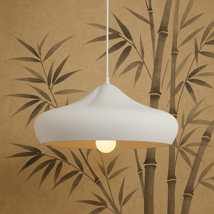 Modern Textured Pendant Light – Elegant White Hanging Lamp for Dining, Living Room & Cafe