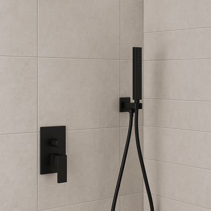 Luxury Gold Shower Set – Rainfall Head + Handheld Spray + Mixer Valve