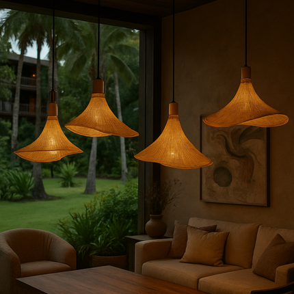 Rattan Bamboo Pendant Light – Handcrafted Elegance for Natural Resort Vibes (50CM)