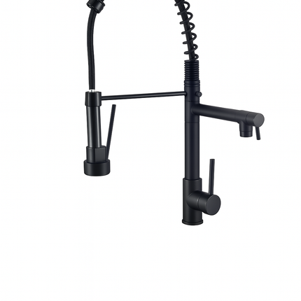 Premium Kitchen Faucet with Pull-Down Sprayer – Commercial-Style Dual Handle Tap