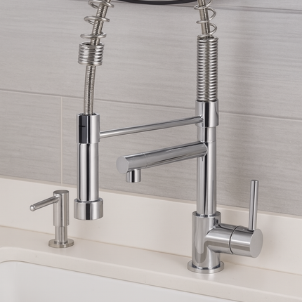 Modern Industrial Kitchen Faucet with Pull-Down Sprayer