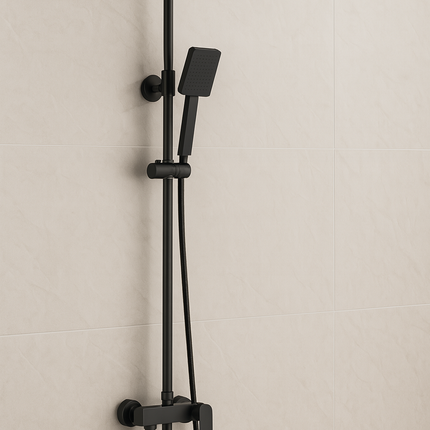 Stainless Steel Wall Mounted Rain Shower Set with Handheld and Spout – Modern Bathroom Fixture
