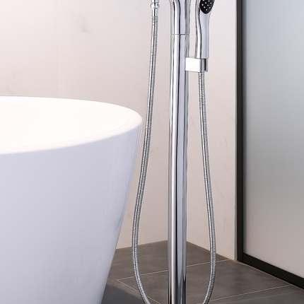 Modern Freestanding Bathtub Faucet with Hand Shower – Floor Mounted Mixer Tap