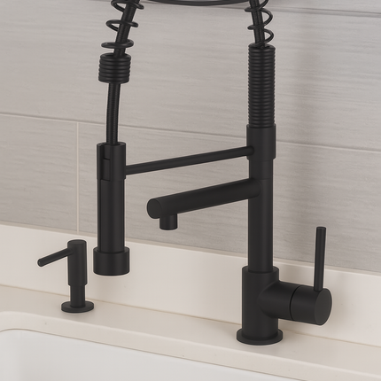 Modern Industrial Kitchen Faucet with Pull-Down Sprayer